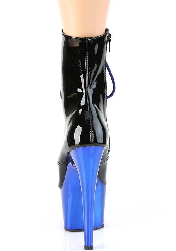 ADORE-1020 [Black Patent/Blue Chrome] | PLATFORM HEELS [PREORDER] - Image 4