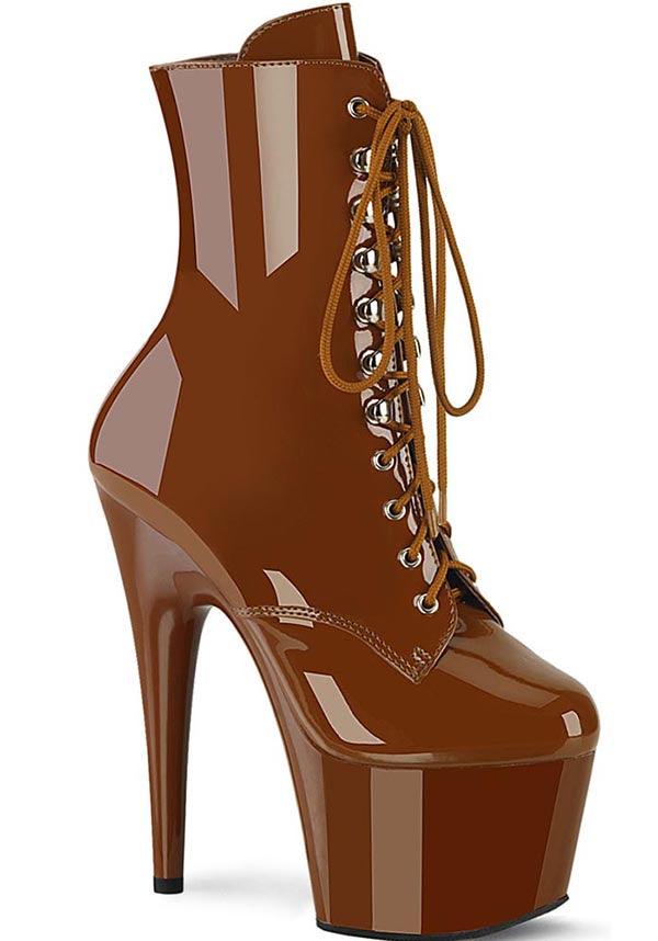 ADORE-1020 [Caramel Patent] | PLATFORM BOOTS [PREORDER]*