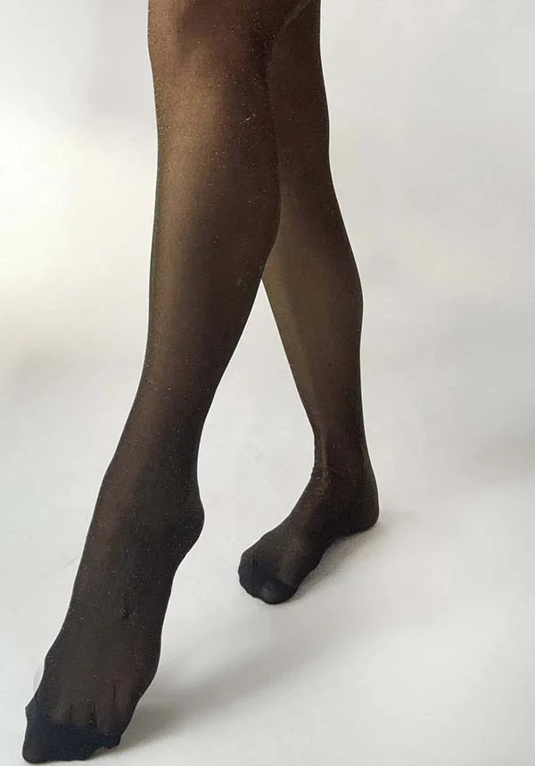 All Over Glitter [Gold] Curvy | TIGHTS - Image 2