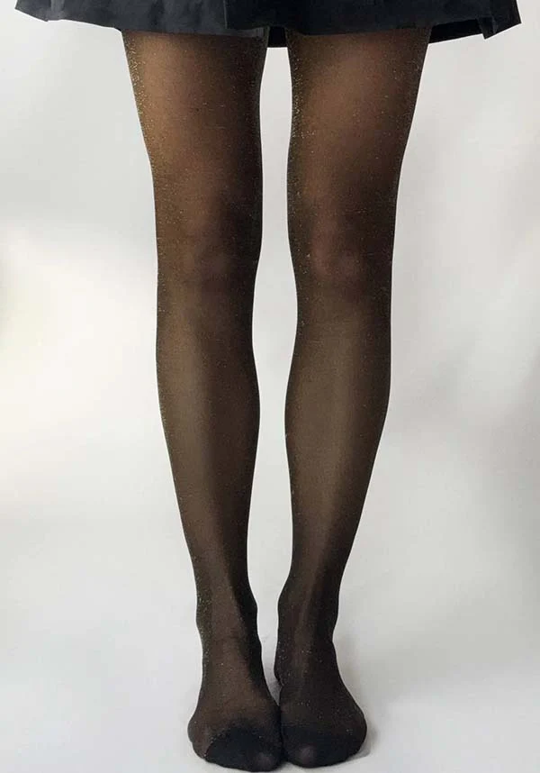All Over Glitter [Gold] Curvy | TIGHTS - Image 4