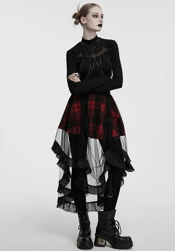 Ashaya Plaid Mesh | MIDI SKIRT - Image 3