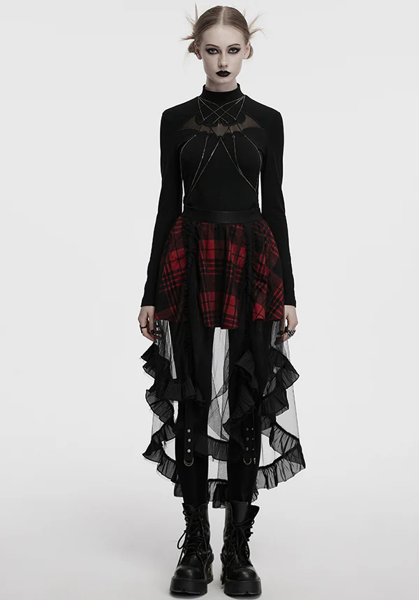 Ashaya Plaid Mesh | MIDI SKIRT - Image 4
