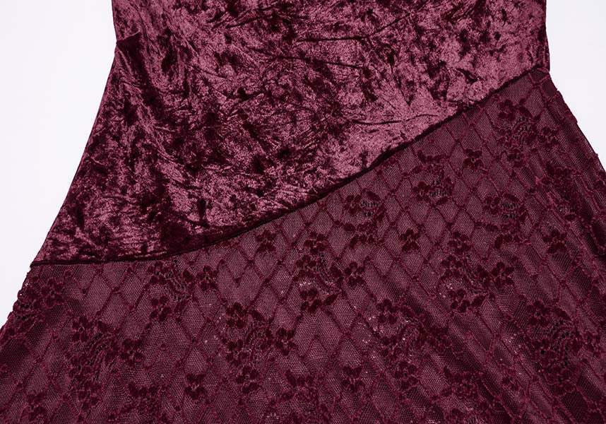 Aureole [Wine] Velvet | MAXI SKIRT - Image 15