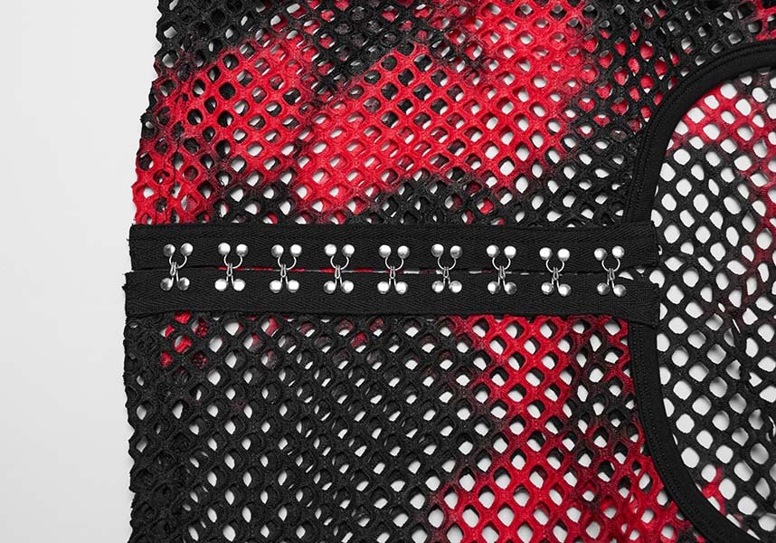 Badriyah Fishnet [Black/Red] | CROP TOP* - Image 11