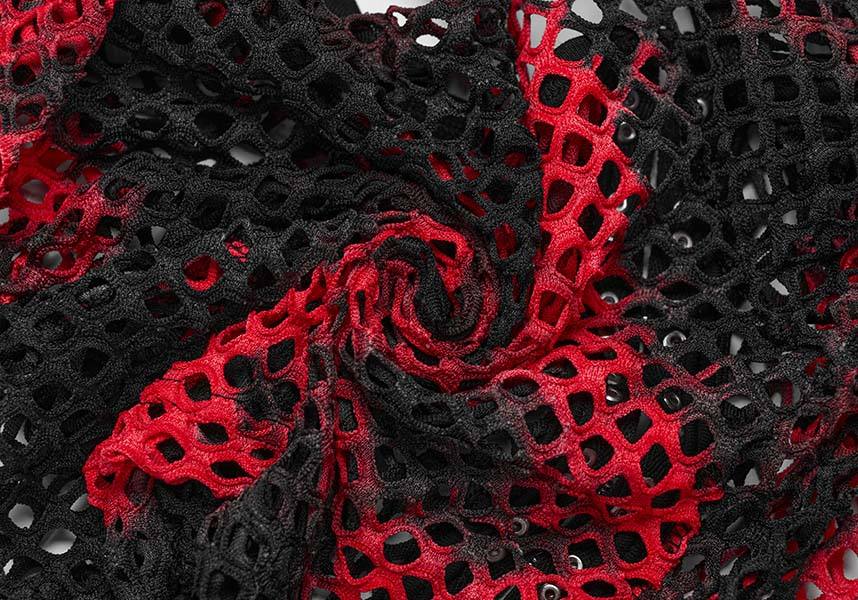 Badriyah Fishnet [Black/Red] | CROP TOP* - Image 14