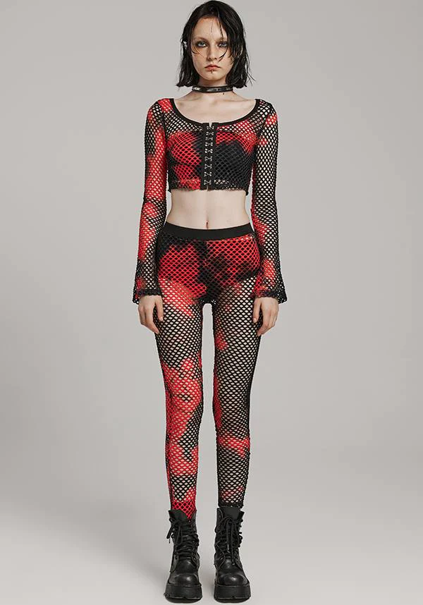 Badriyah Fishnet [Black/Red] | CROP TOP* - Image 3