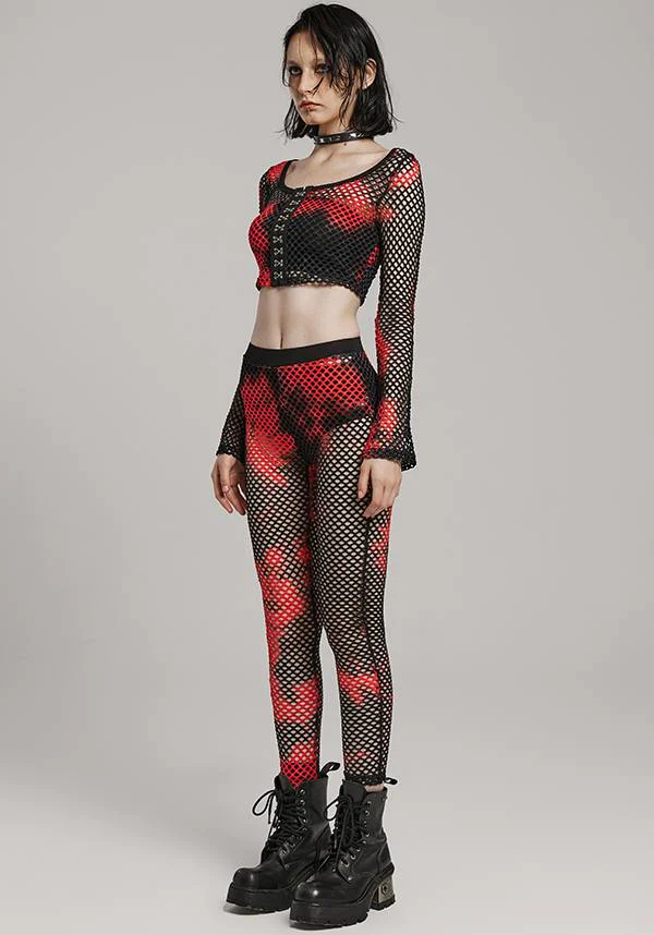 Badriyah Fishnet [Black/Red] | CROP TOP* - Image 4