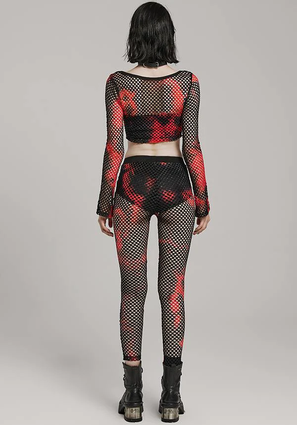 Badriyah Fishnet [Black/Red] | CROP TOP* - Image 5