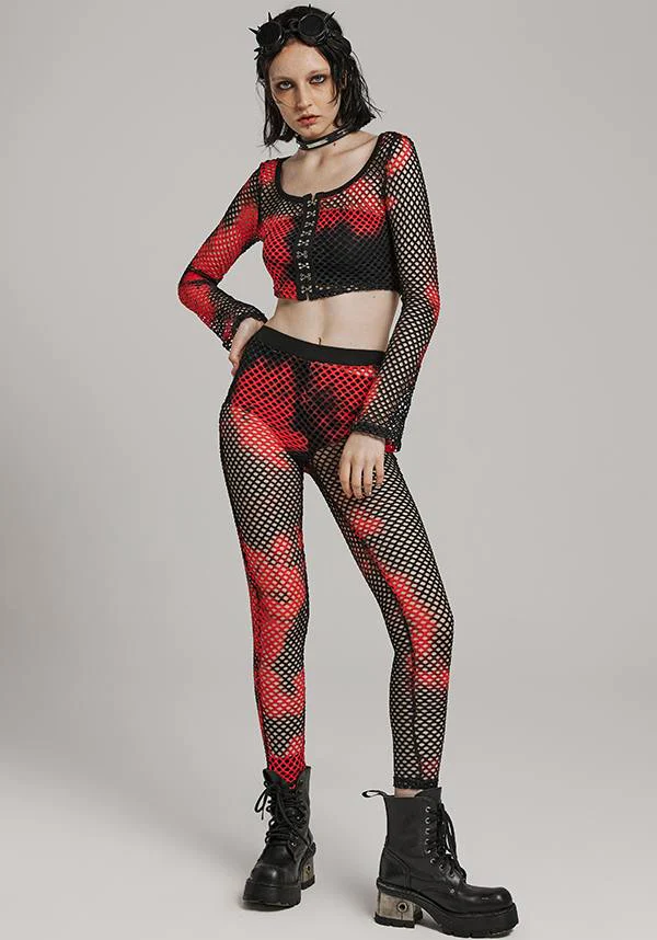 Badriyah Fishnet [Black/Red] | CROP TOP* - Image 7