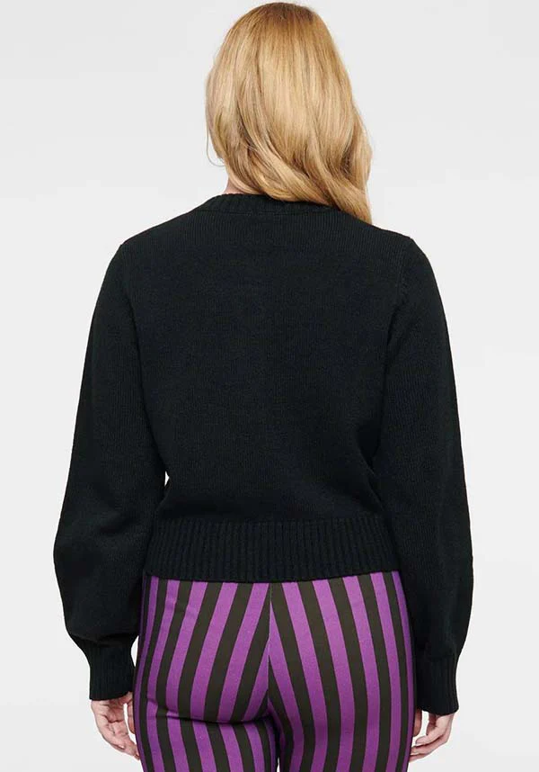 Bat [Black & Silver] | CROPPED CARDIGAN** - Image 3