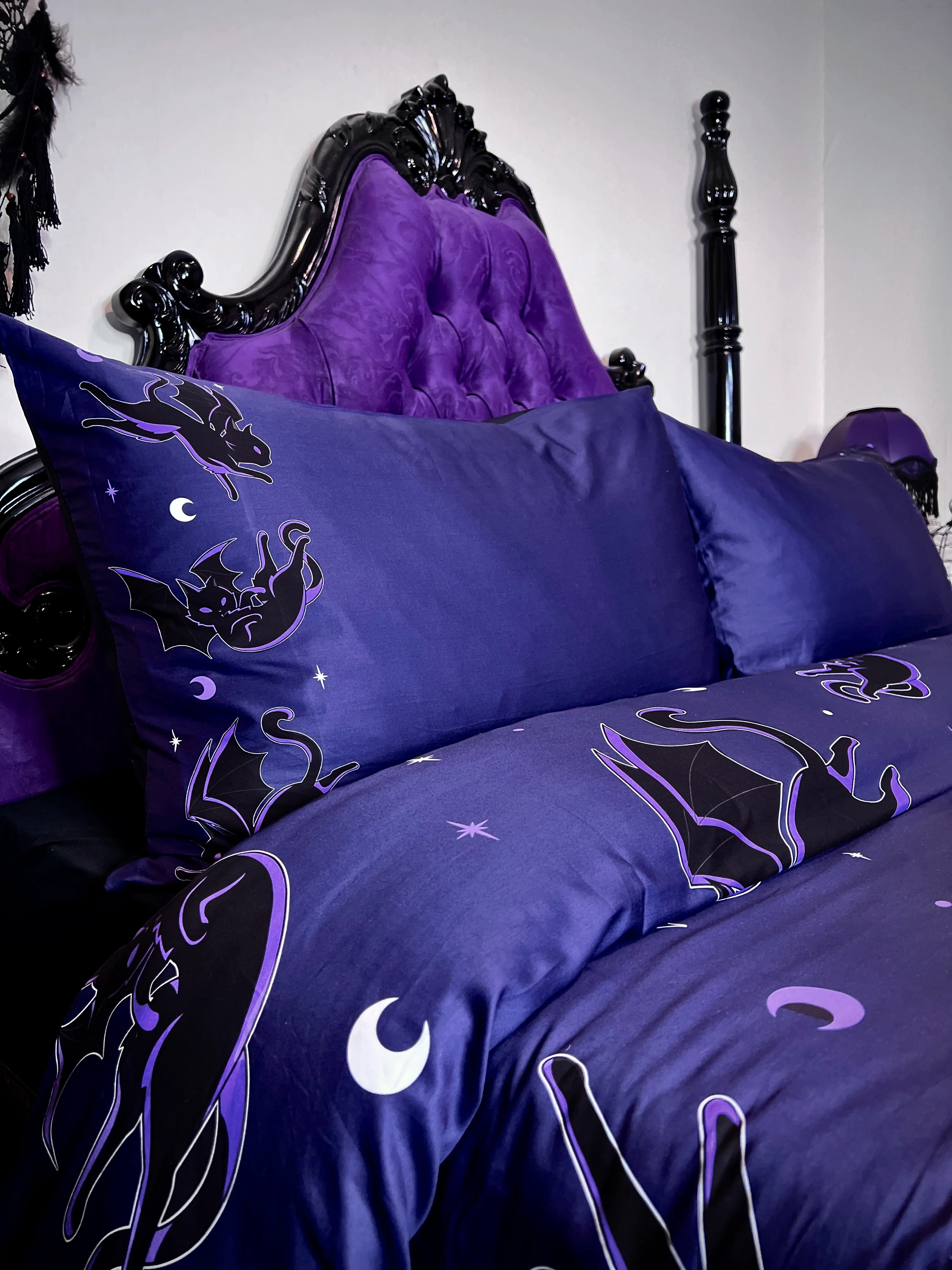 Batty Cats [Purple] | QUEEN QUILT SET [COTTON] - Image 3