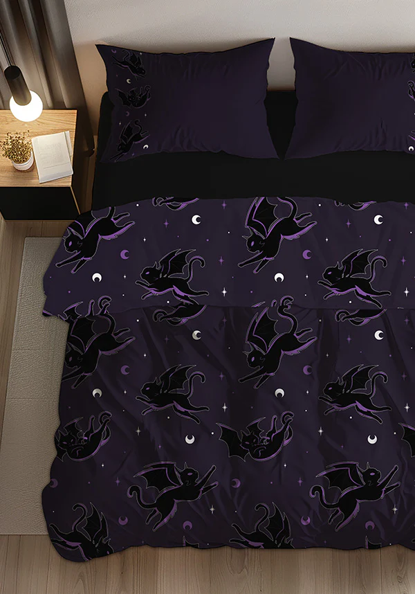 Batty Cats [Purple] | QUEEN QUILT SET [COTTON] - Image 6