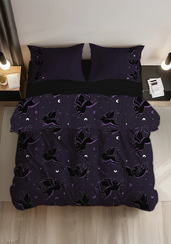Batty Cats [Purple] | QUEEN QUILT SET [COTTON] - Image 7