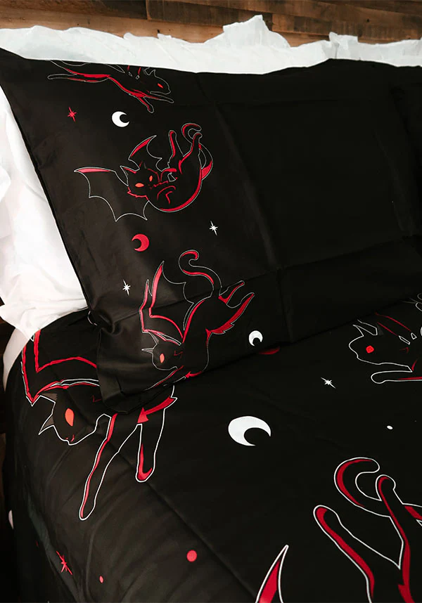 Batty Cats | QUEEN QUILT SET [COTTON] - Image 8