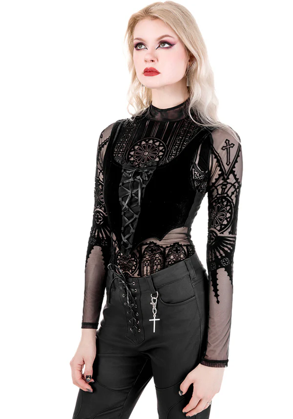 Batwing Lace Up | CROP TOP* - Image 10