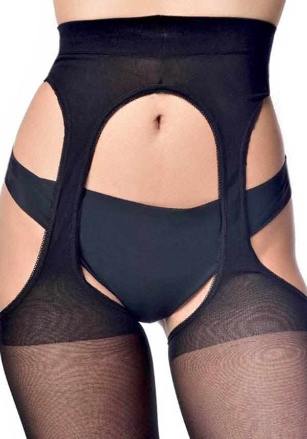 Bodyfree [Black] | SUSPENDER TIGHTS - Image 2
