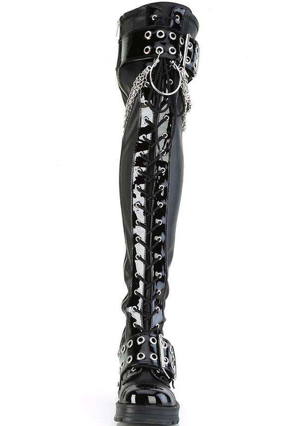 BRATTY-304 [Black Vegan Leather] | BOOTS [PREORDER] - Image 2