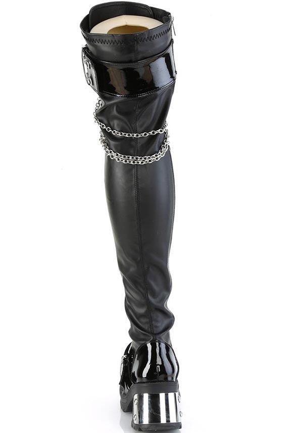 BRATTY-304 [Black Vegan Leather] | BOOTS [PREORDER] - Image 3