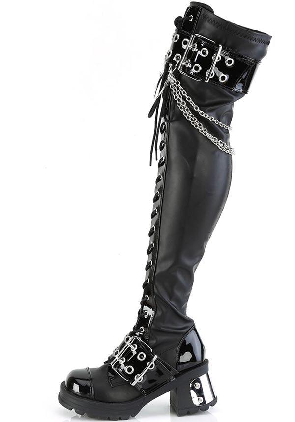 BRATTY-304 [Black Vegan Leather] | BOOTS [PREORDER] - Image 4