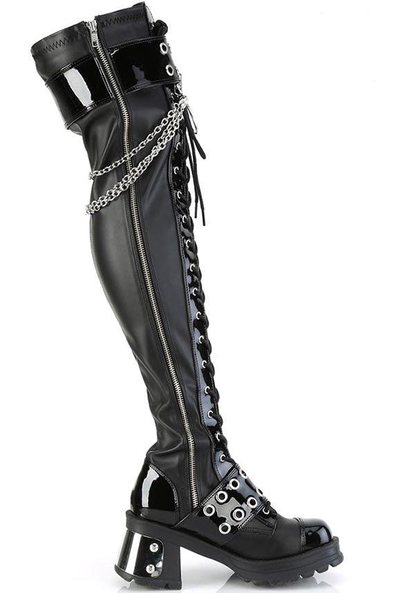 BRATTY-304 [Black Vegan Leather] | BOOTS [PREORDER] - Image 5
