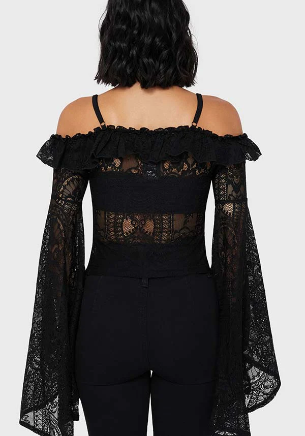 Breathless Lace [Black] | BARDOT TOP - Image 2