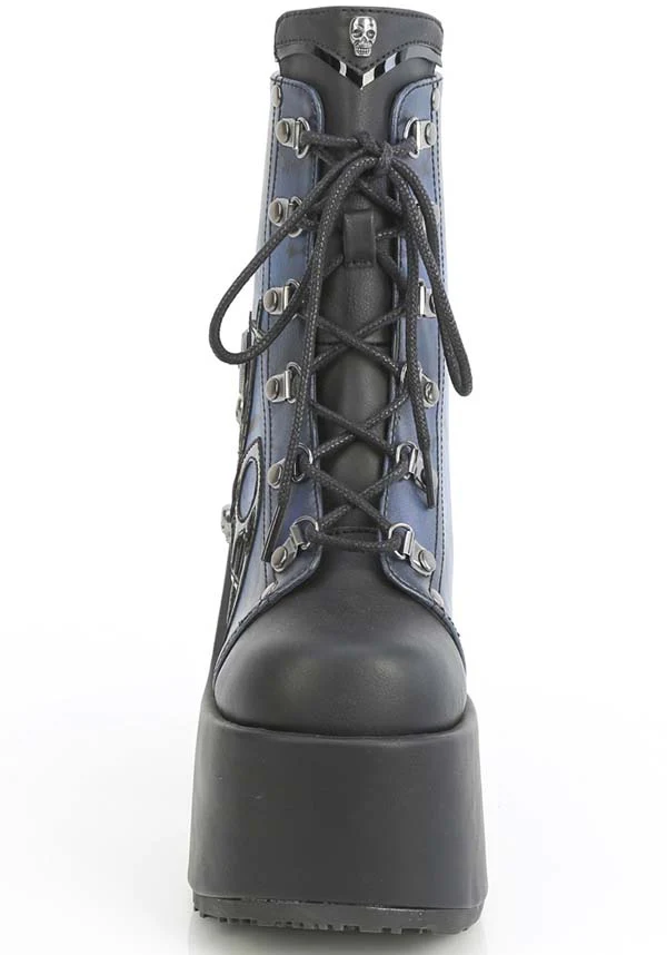 CAMEL-203-PT [Black/Blue] | PLATFORM BOOTS [PREORDER] - Image 3