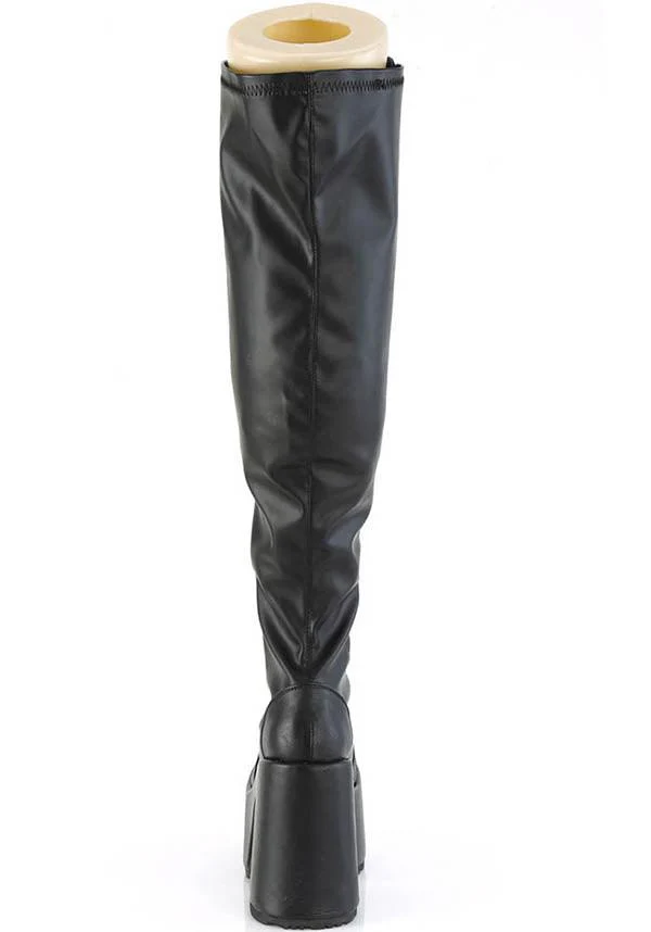 CAMEL-300WC [Black] | WIDE CALF PLATFORM BOOTS [PREORDER] - Image 4