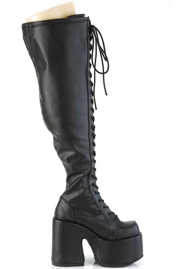 CAMEL-300WC [Black] | WIDE CALF PLATFORM BOOTS [PREORDER] - Image 5