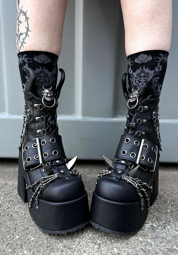CAMEL-64 [Black] | PLATFORM BOOTS [PREORDER] - Image 9