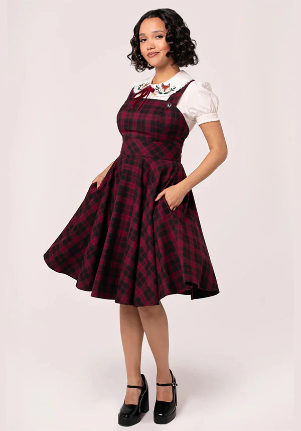 Carmina [Burgundy] | PINAFORE DRESS