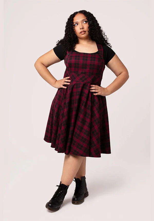 Carmina [Burgundy] | PINAFORE DRESS - Image 2