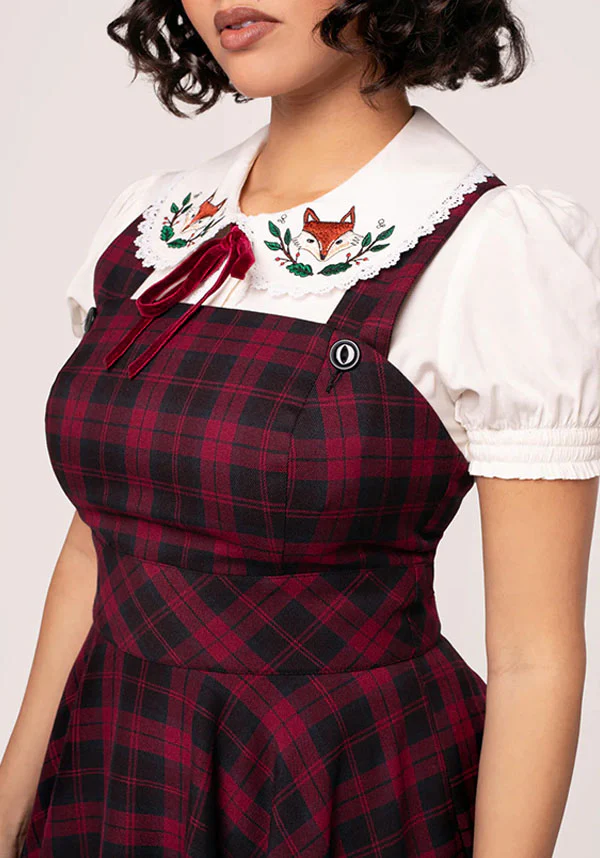 Carmina [Burgundy] | PINAFORE DRESS - Image 3