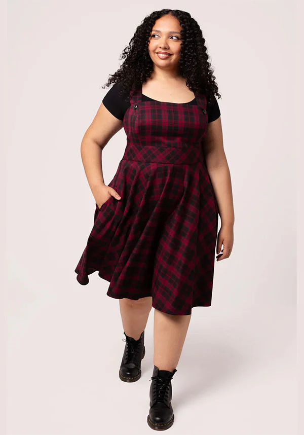Carmina [Burgundy] | PINAFORE DRESS - Image 4