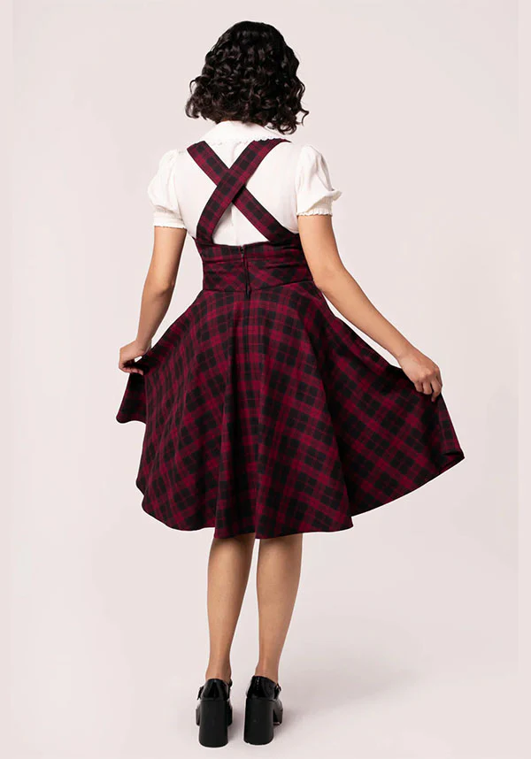 Carmina [Burgundy] | PINAFORE DRESS - Image 5