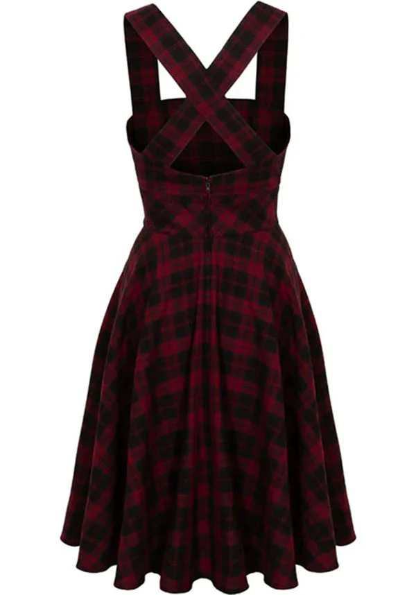 Carmina [Burgundy] | PINAFORE DRESS - Image 7