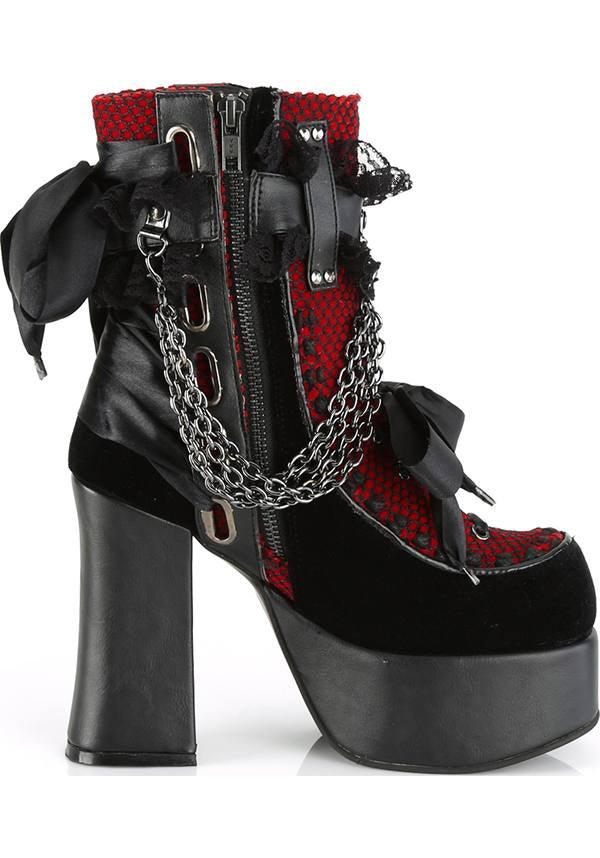CHARADE-110 [Black Velvet/Red] | BOOTS [PREORDER] - Image 5