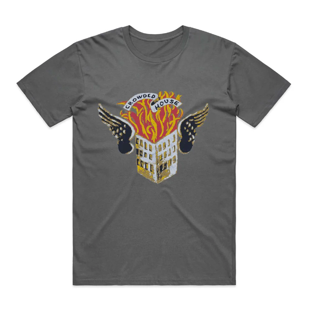 Crowded House | Flaming House [Faded Black] T-SHIRT [PREORDER] - Image 3