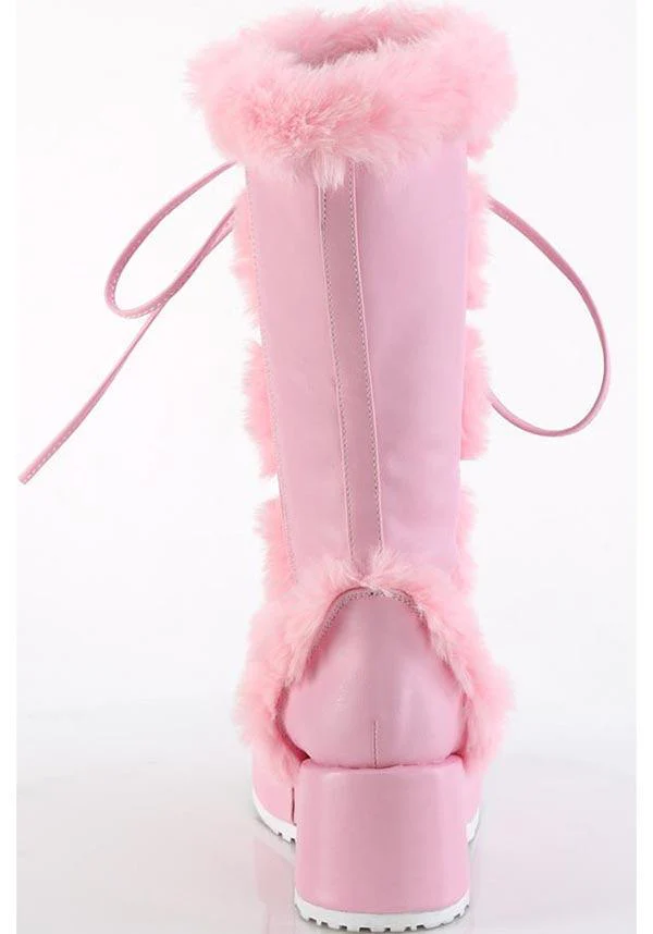 CUBBY-311 [Baby Pink Vegan Leather] | PLATFORM BOOTS [PREORDER] - Image 4
