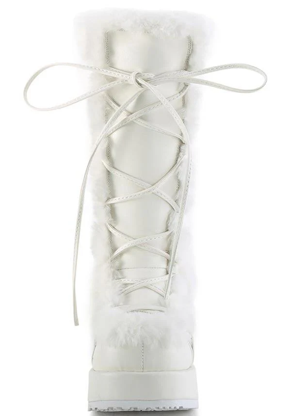 CUBBY-311 [White Vegan Leather] | PLATFORM BOOTS [PREORDER] - Image 2