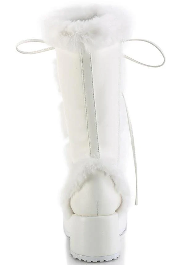 CUBBY-311 [White Vegan Leather] | PLATFORM BOOTS [PREORDER] - Image 4