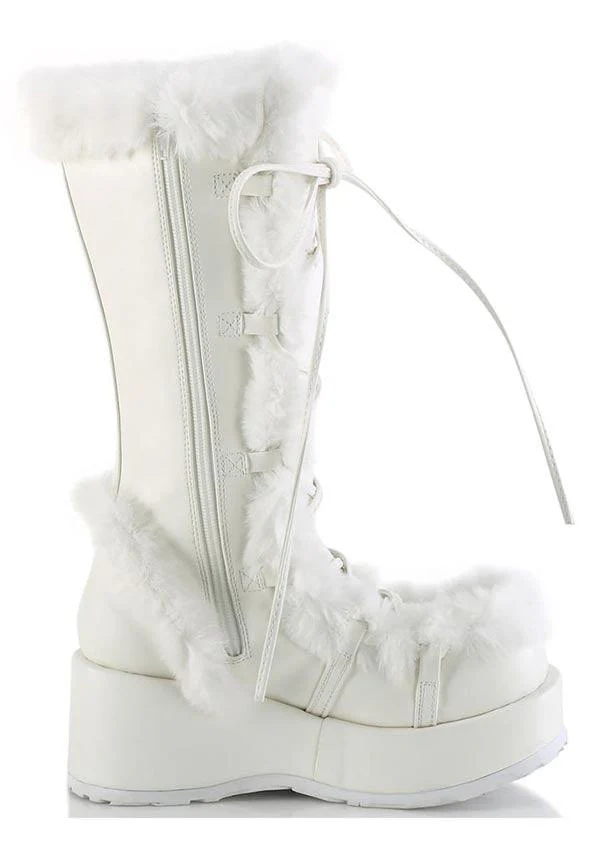 CUBBY-311 [White Vegan Leather] | PLATFORM BOOTS [PREORDER] - Image 5