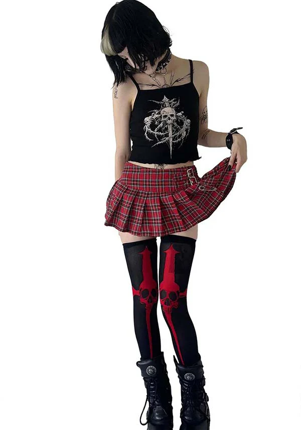 Dagger [Red] | THIGH HIGH SOCKS - Image 3