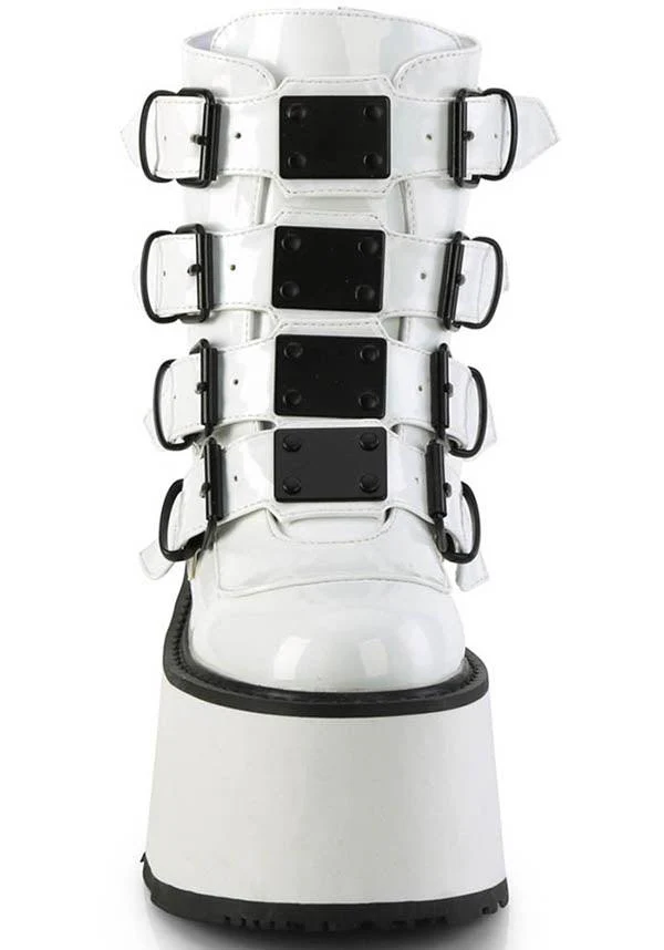 DAMNED-105 [White Holo Patent] | PLATFORM BOOTS [PREORDER] - Image 2