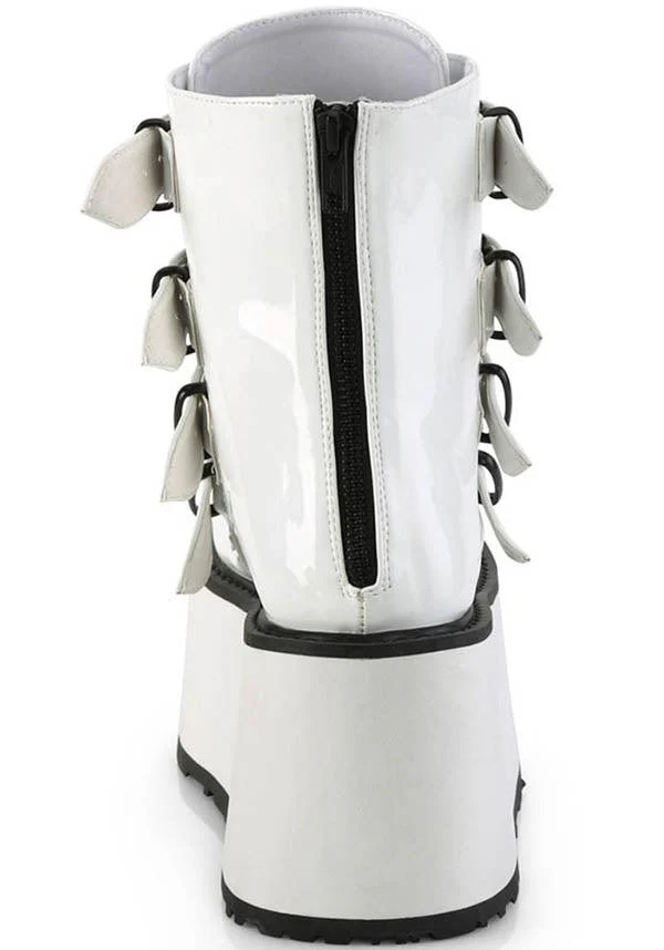 DAMNED-105 [White Holo Patent] | PLATFORM BOOTS [PREORDER] - Image 4