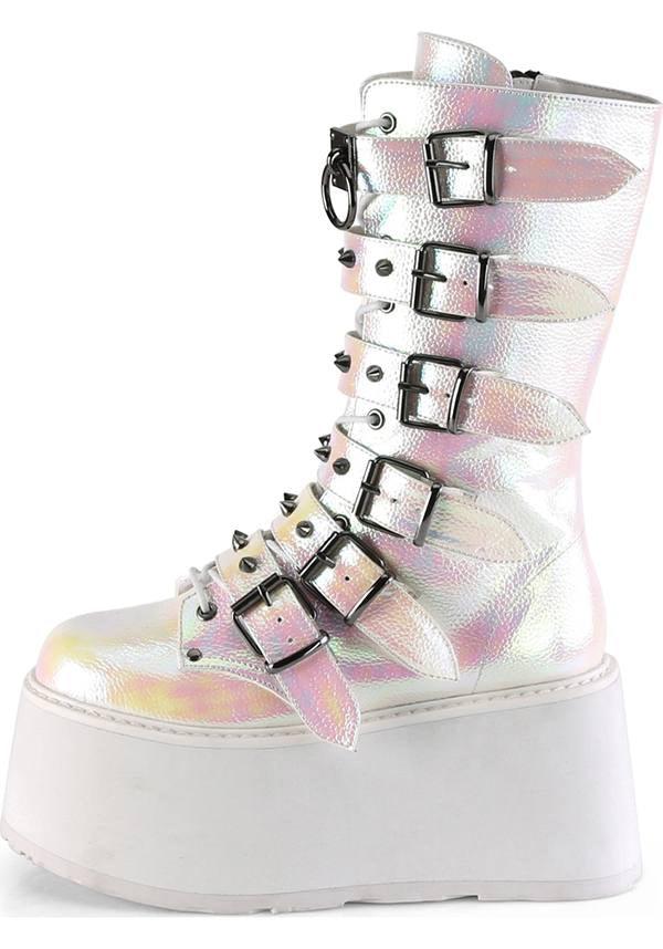 DAMNED-225 [Pearl Iridescent] | PLATFORM BOOTS [PREORDER]* - Image 3