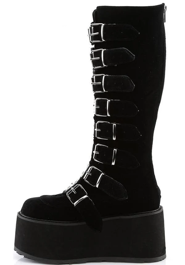 DAMNED-318 [Black Velvet] | PLATFORM BOOTS [PREORDER] - Image 3