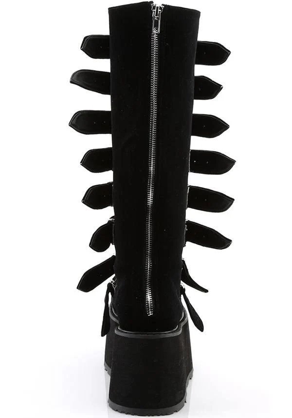 DAMNED-318 [Black Velvet] | PLATFORM BOOTS [PREORDER] - Image 4