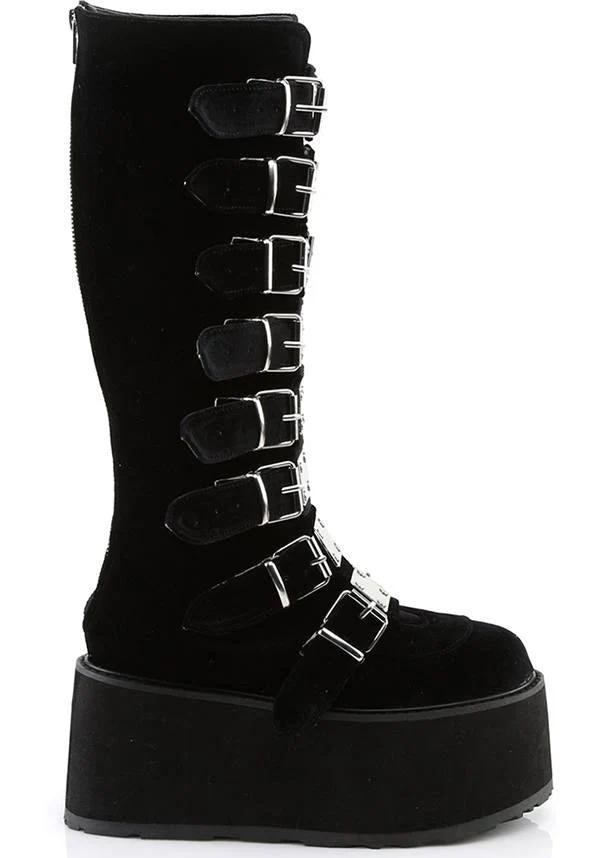 DAMNED-318 [Black Velvet] | PLATFORM BOOTS [PREORDER] - Image 5