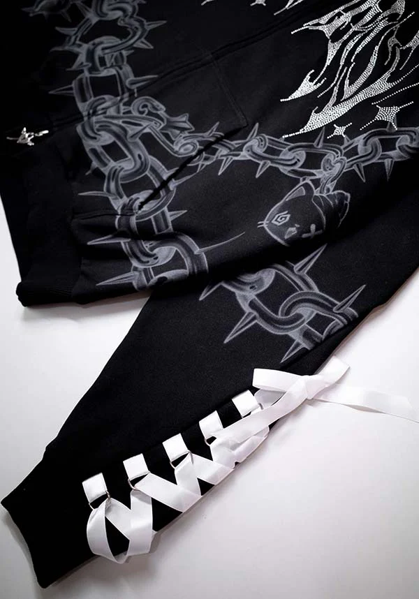 Death Kiss [Black] | CHAIN HOODIE - Image 6