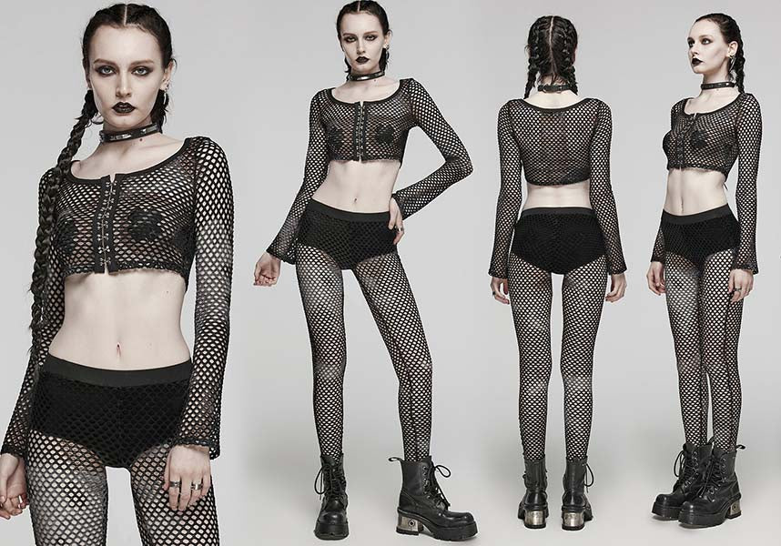 Dionisia Fishnet [Black] | COLD SHOULDER TOP* - Image 14